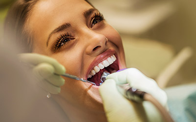 woman receiving dental service