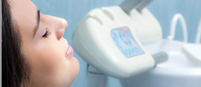 Woman relaxing at dental office